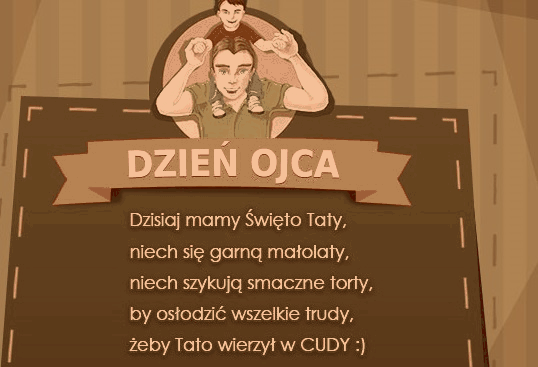 Brązowa kartka z życzeniami na Dzień Ojca